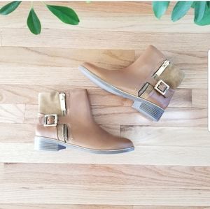 New Aldo Leather and Suede Brown Booties